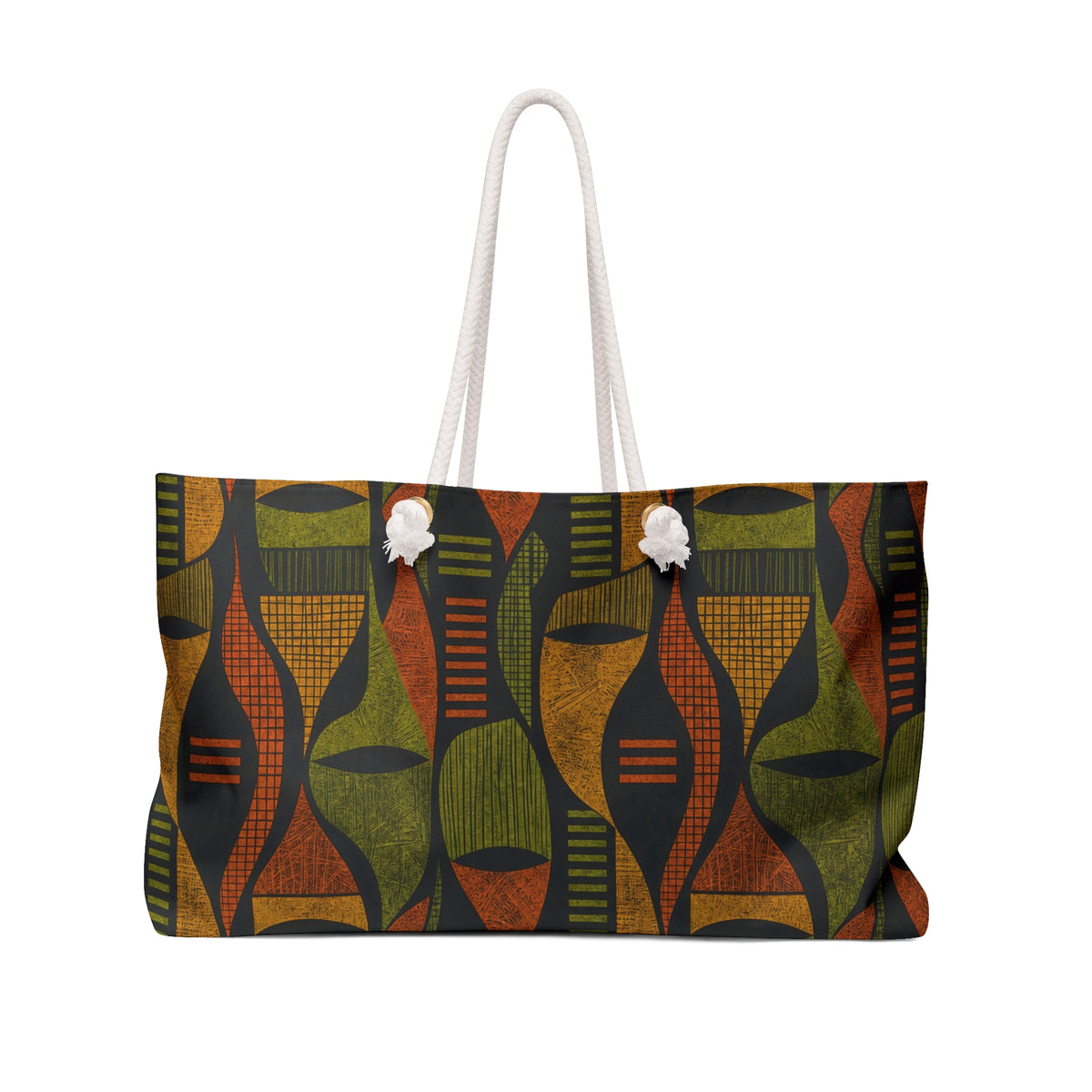 Retro Abstract Geometric Tribal Pattern Weekender Bag