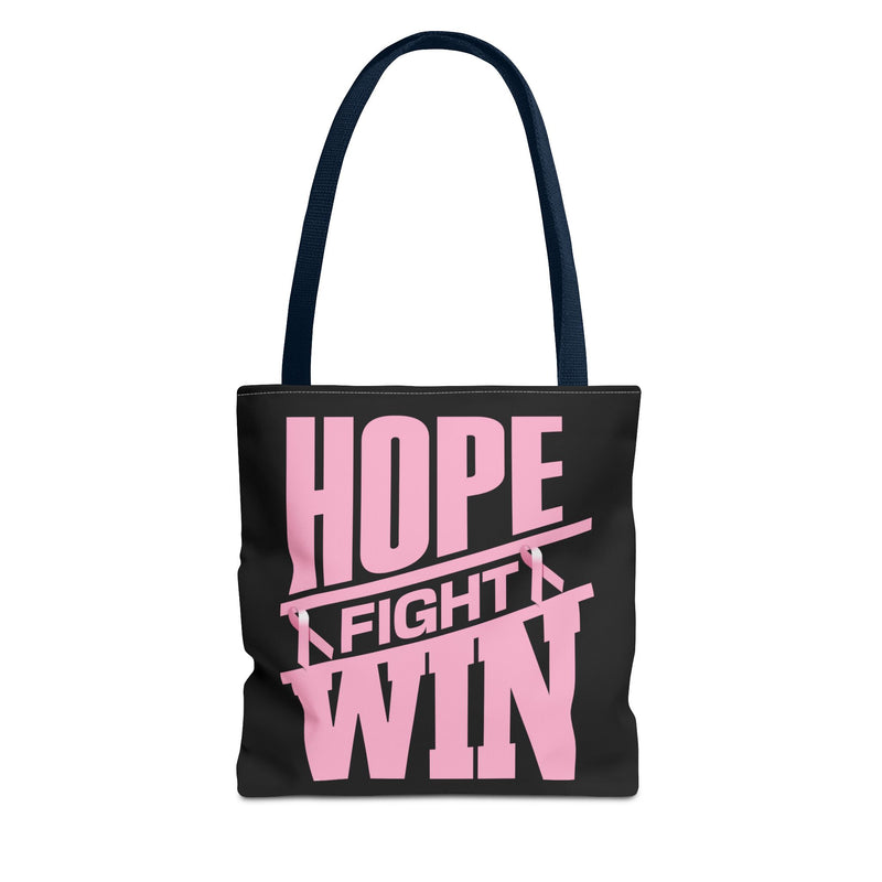 Hope, Fight, Win - Breast Cancer Survivor Tote Bag