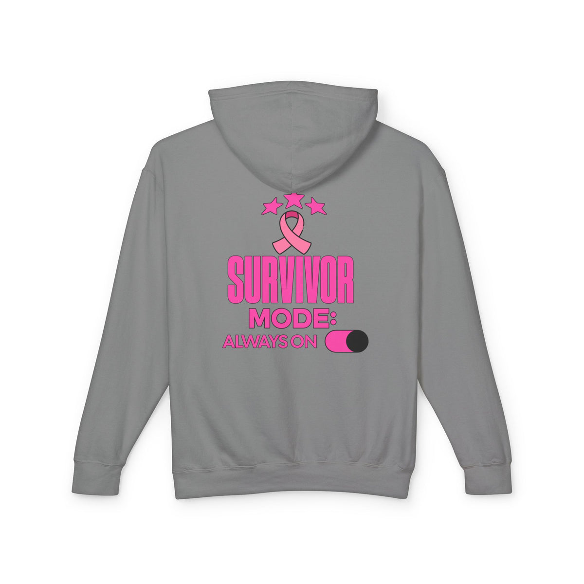 Survivor Mode: Always On - Breast Cancer Survivor Lightweight Hooded Sweatshirt