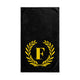 Elegant letter "F" Gold Laurel Monogram Hand Towel