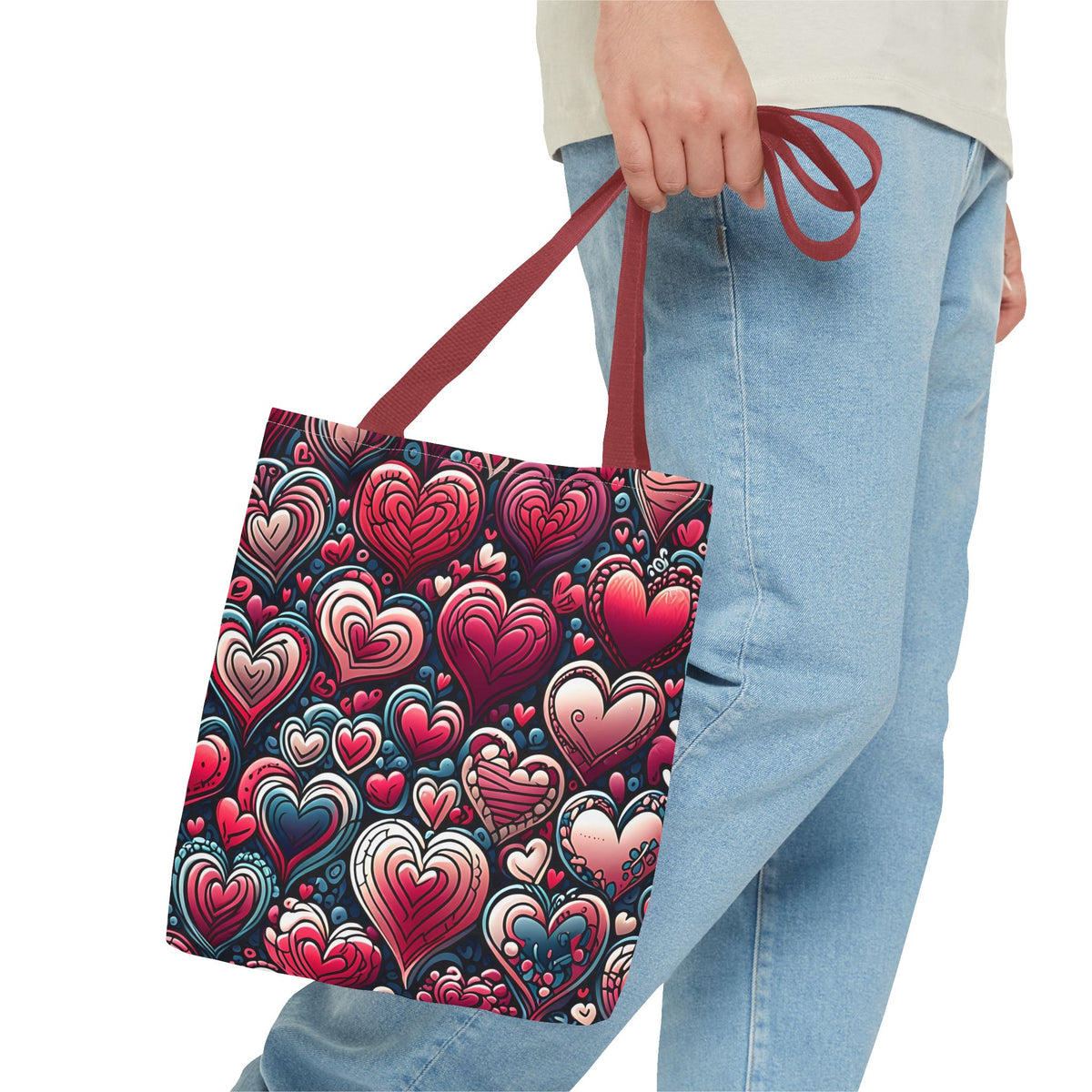 Decorative Heart Pattern - Romantic Tote Bag