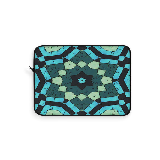 Laptop Sleeve with Blue Drawn Abstract Pattern