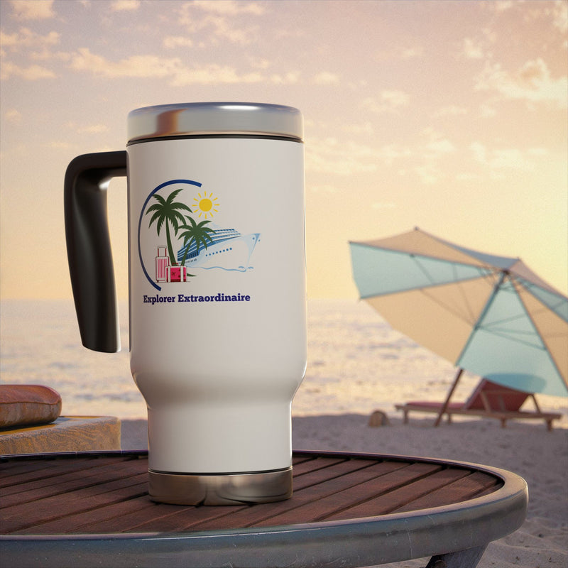Explorer Extraordinaire Stainless Steel Travel Mug with Handle, 14oz