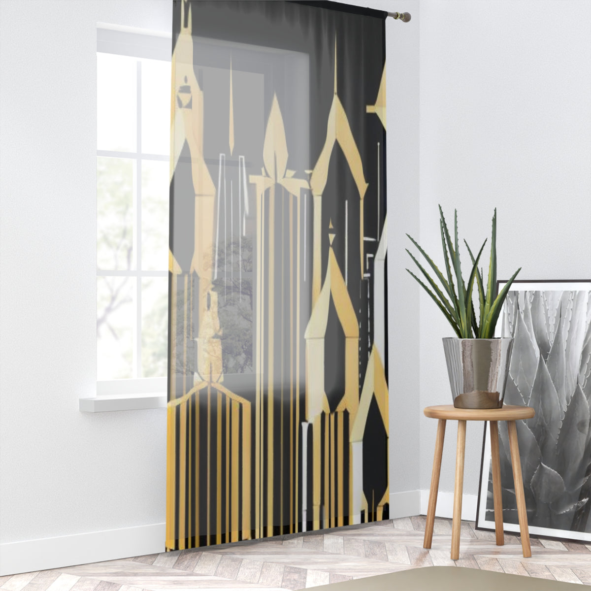 Abstract Skyscraper Window Curtain