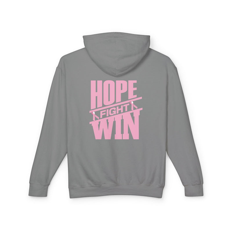 Hope, Fight, Win - Breast Cancer Survivor Lightweight Hooded Sweatshirt