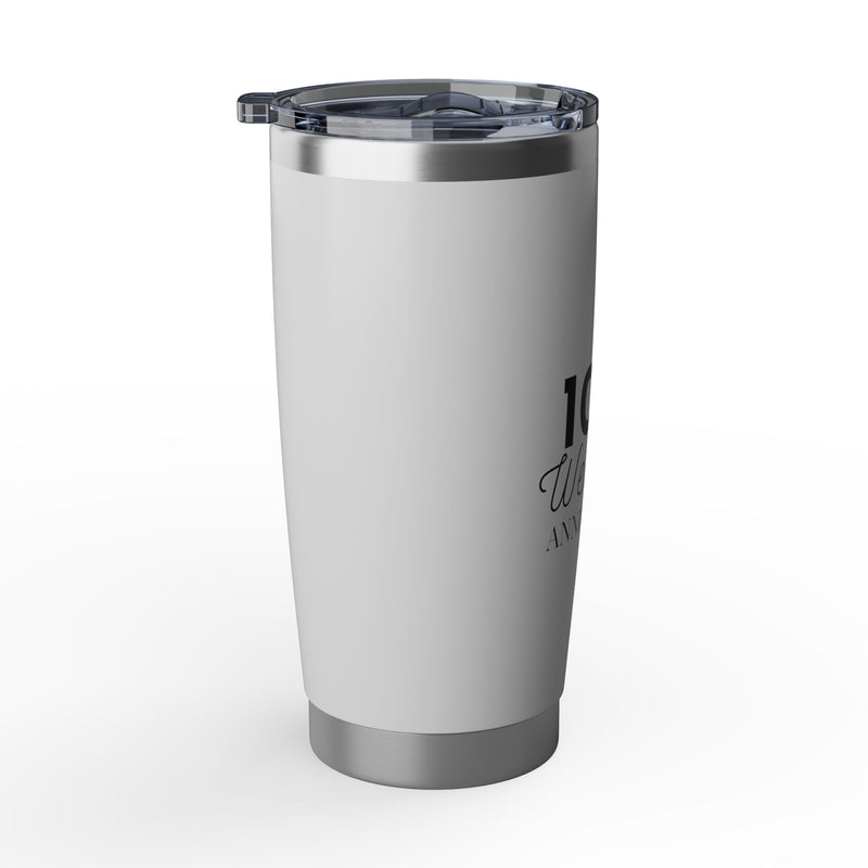 10th Wedding Anniversary Tumbler 20oz - Anniversary Gift for Couples