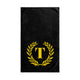 Elegant letter "T" Gold Laurel Monogram Hand Towel