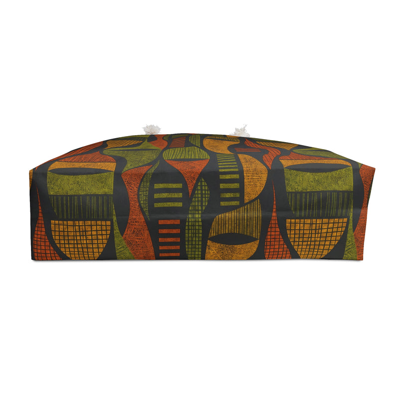 Retro Abstract Geometric Tribal Pattern Weekender Bag