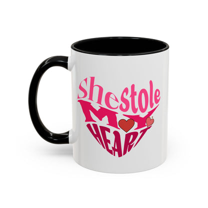 She Stole My Heart - Romantic Accent Coffee Mug (11, 15oz)