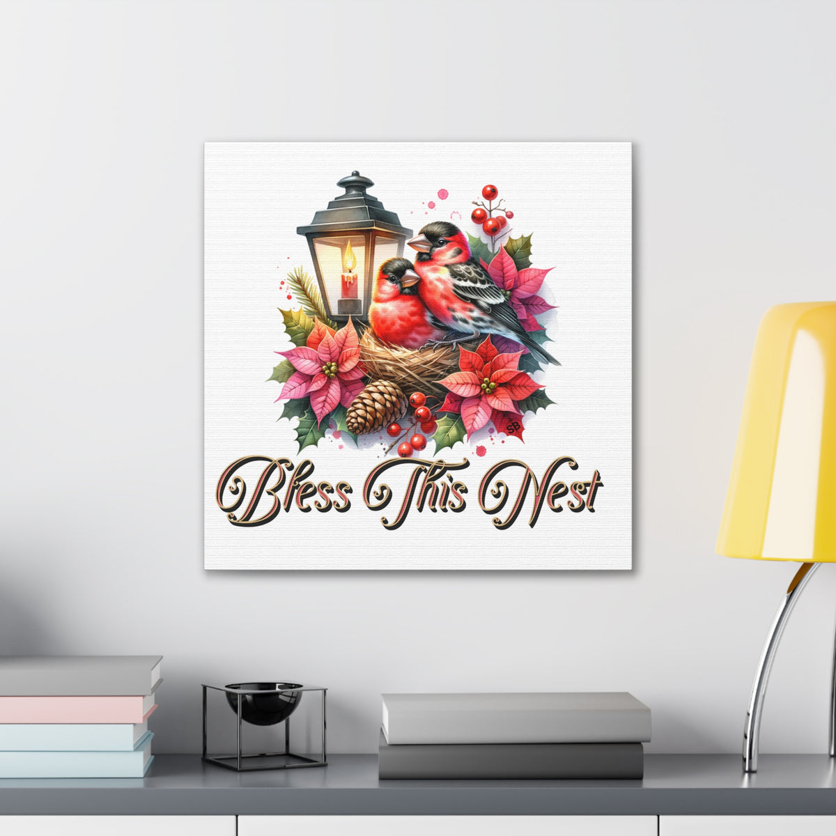 Bless This Nest Canvas Wall Art Stretched, 0.75"