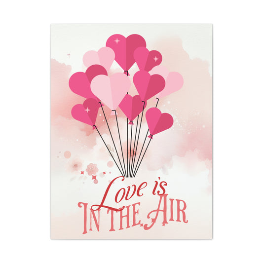 Love is in The Air - Romantic Canvas Wall Art Stretched, 0.75"
