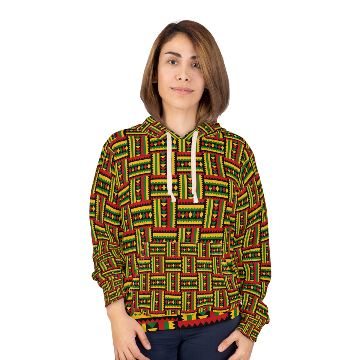 Kente Cloth Unisex Pullover Hoodie (AOP)