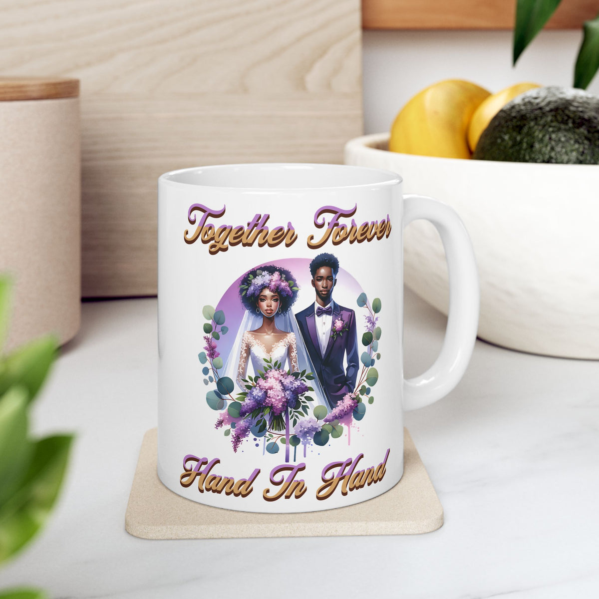 Together Forever Hand in Hand - Romantic Wedding Coffee Mug