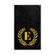 Elegant letter "E" Gold Laurel Monogram Hand Towel