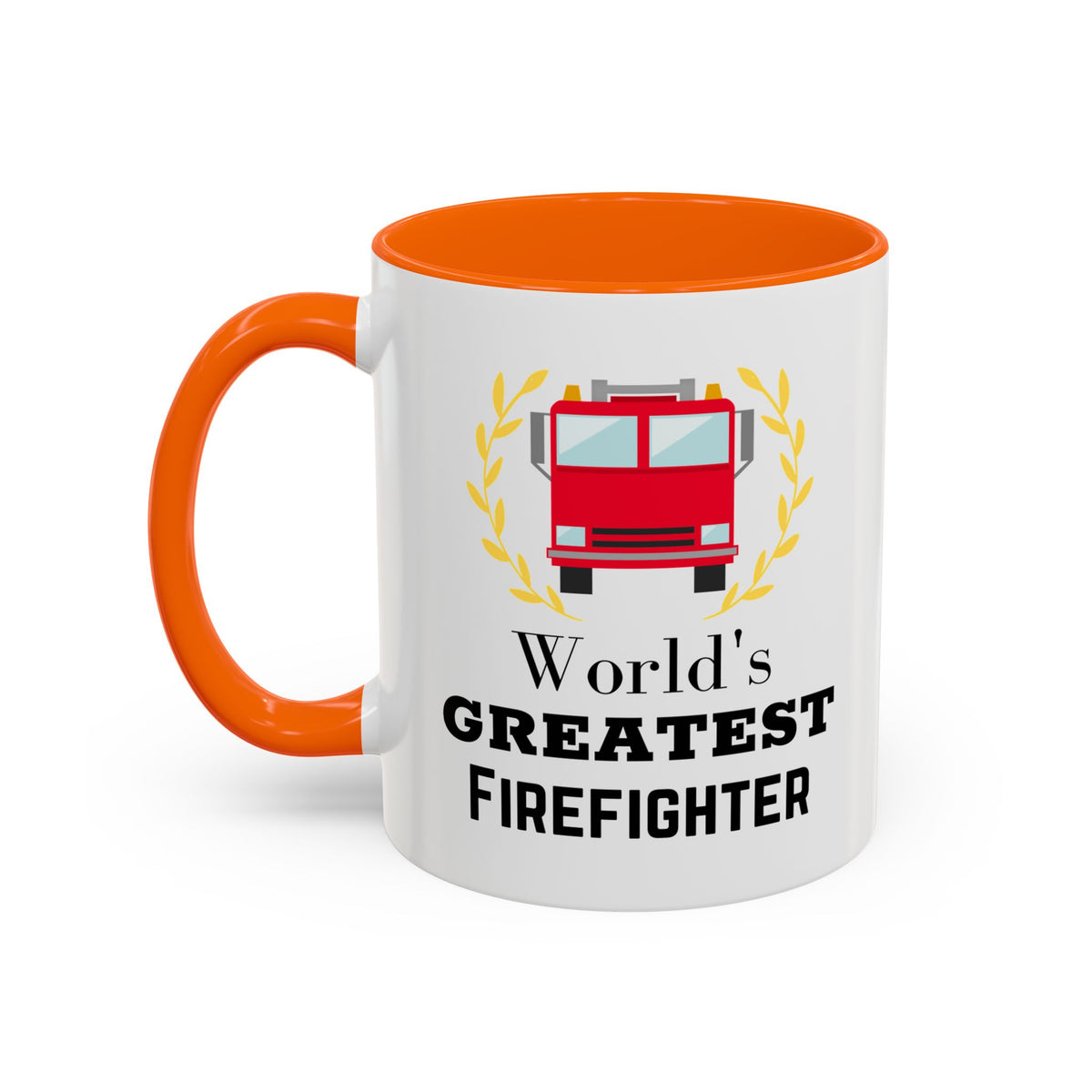 World's Greatest Firefighter Accent Coffee Mug - Firefighter Gift