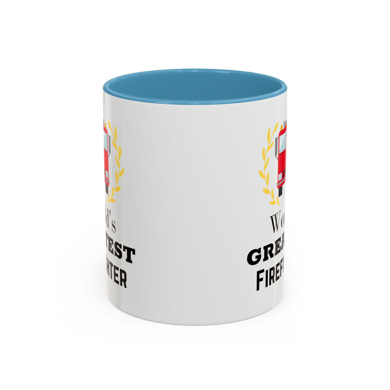 World's Greatest Firefighter Accent Coffee Mug - Firefighter Gift