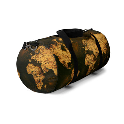 Brown World Map Duffel Bag