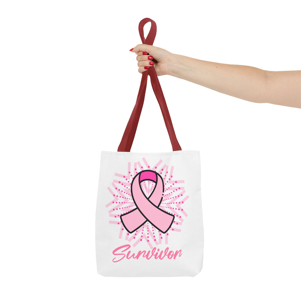 Breast Cancer Survivor Pink Ribbon Tote Bag