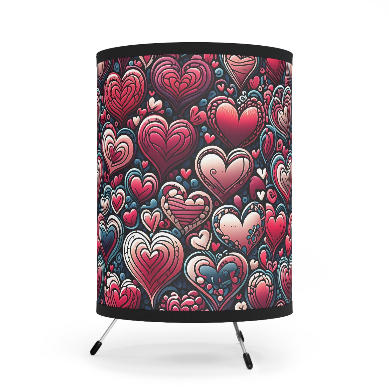 Decorative Heart Pattern -Tripod Lamp
