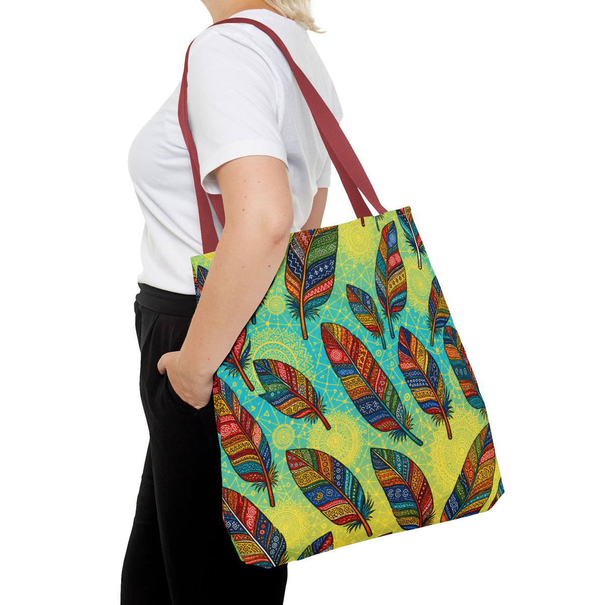 Boho Feathers Tote Bag (AOP)