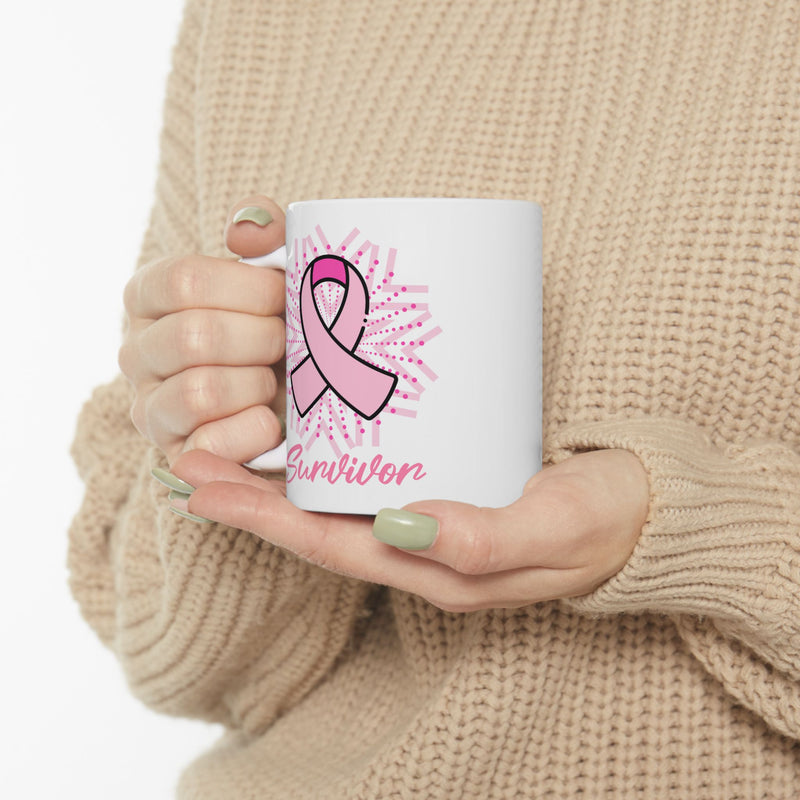 Breast Cancer Survivor Pink Ribbon Coffee Mug