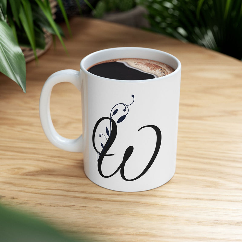Letter "W" Decorative Monogram Design Coffee Mug