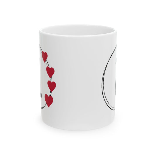 Letter "Z" Monogram Heart Design Coffee Mug