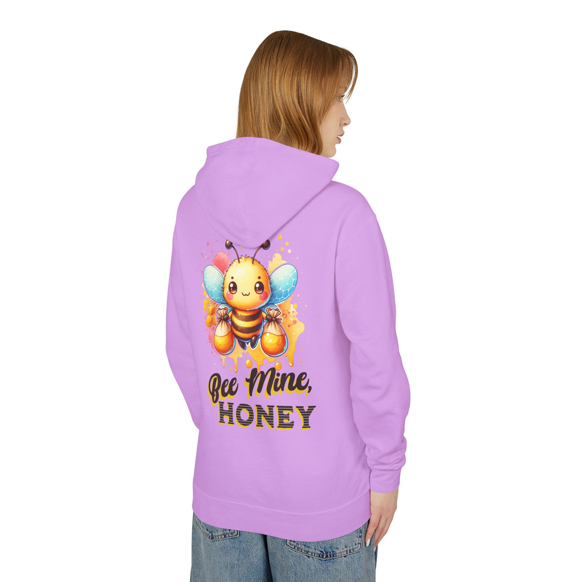 Bee Mine Honey - Romantic Unisex Lightweight Hooded Sweatshirt