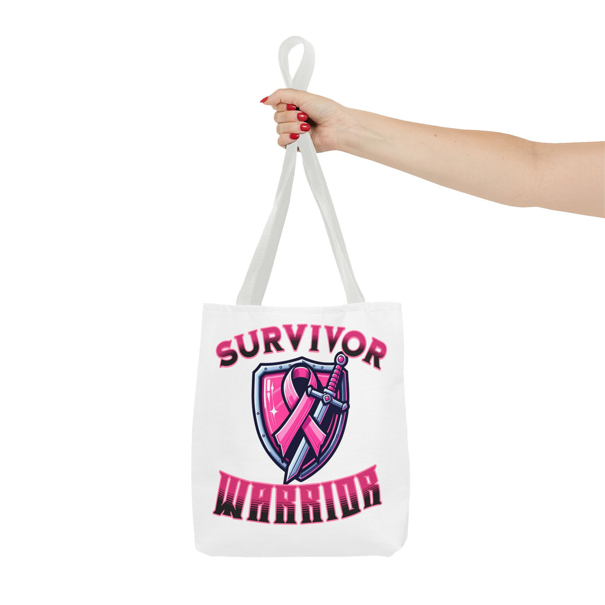 Survivor Warrior - Breast Cancer Survivor Pink Ribbon Tote Bag