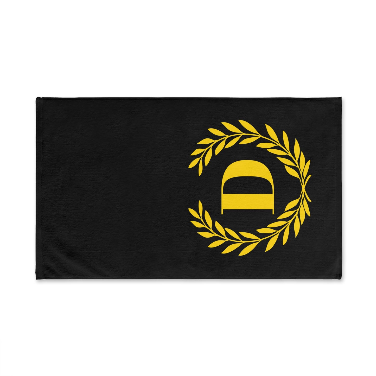 Elegant letter "D" Gold Laurel Monogram Hand Towel