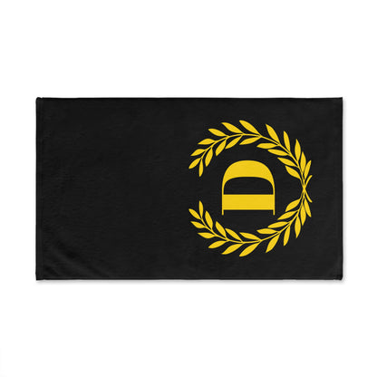 Elegant letter "D" Gold Laurel Monogram Hand Towel
