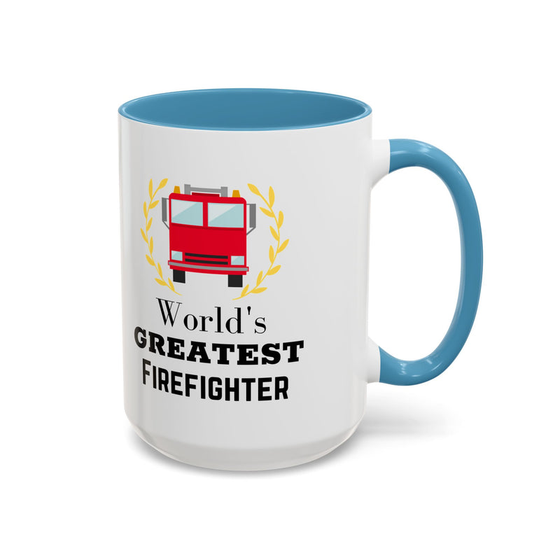 World's Greatest Firefighter Accent Coffee Mug - Firefighter Gift