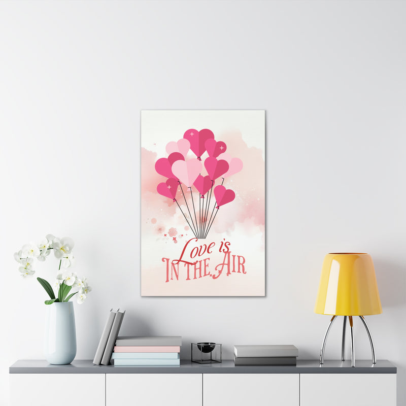 Love is in The Air - Romantic Canvas Wall Art Stretched, 0.75"