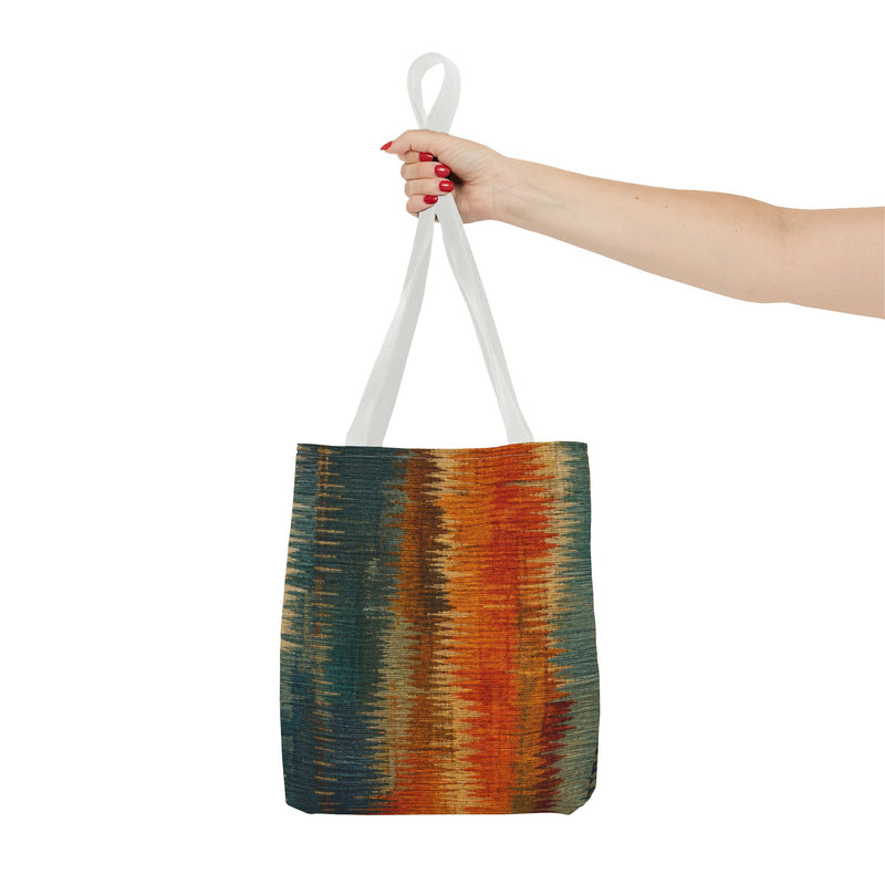 Bohemian Ikat Stripe Tote Bag — Colorful Southwestern AOP Carryall