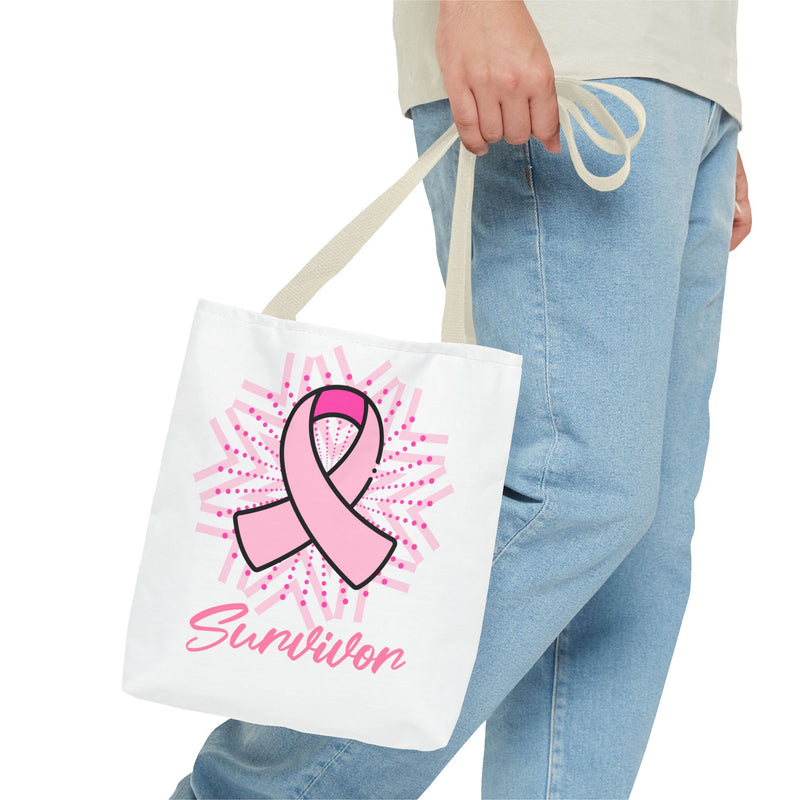 Breast Cancer Survivor Pink Ribbon Tote Bag