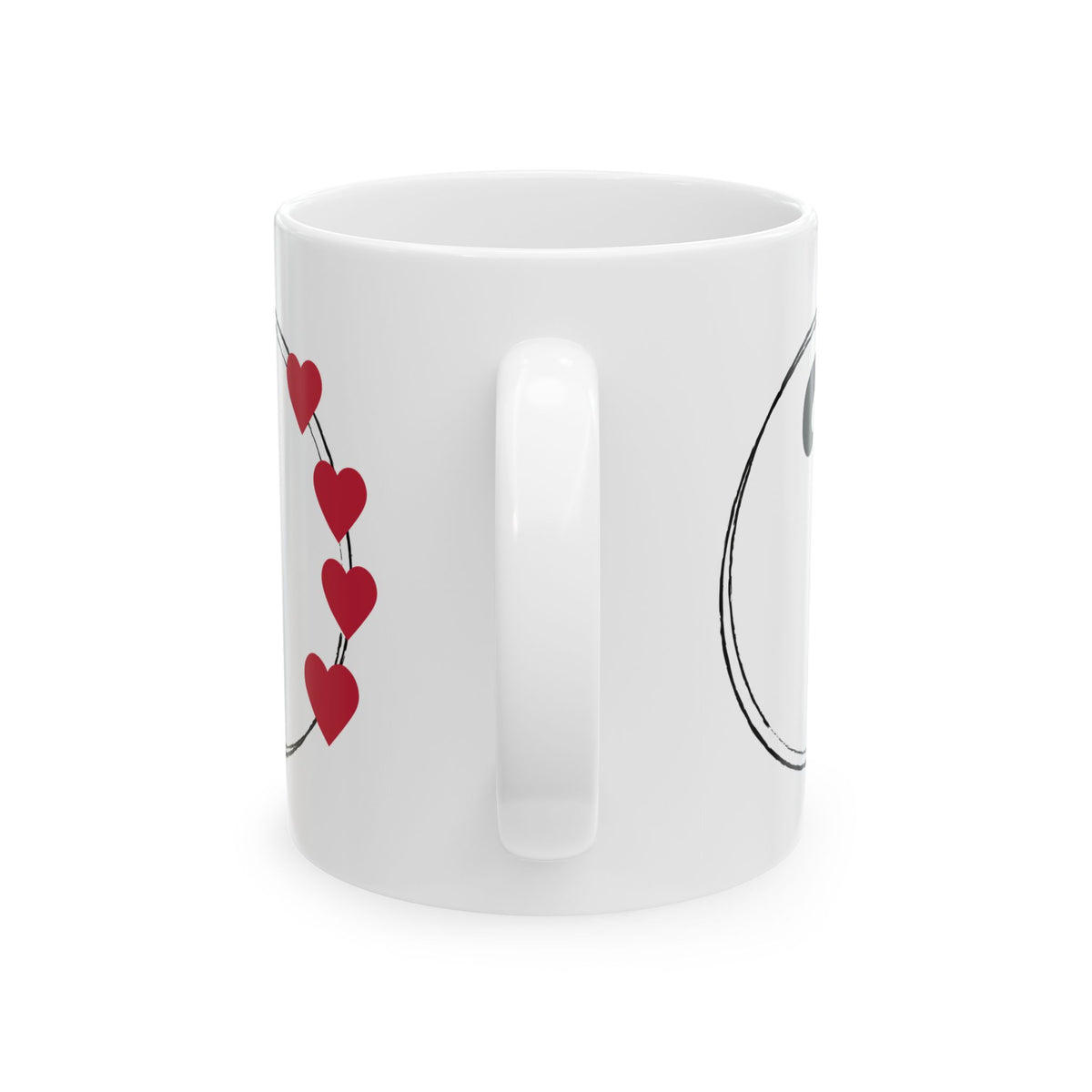 Letter "I" Monogram Heart Design Coffee Mug