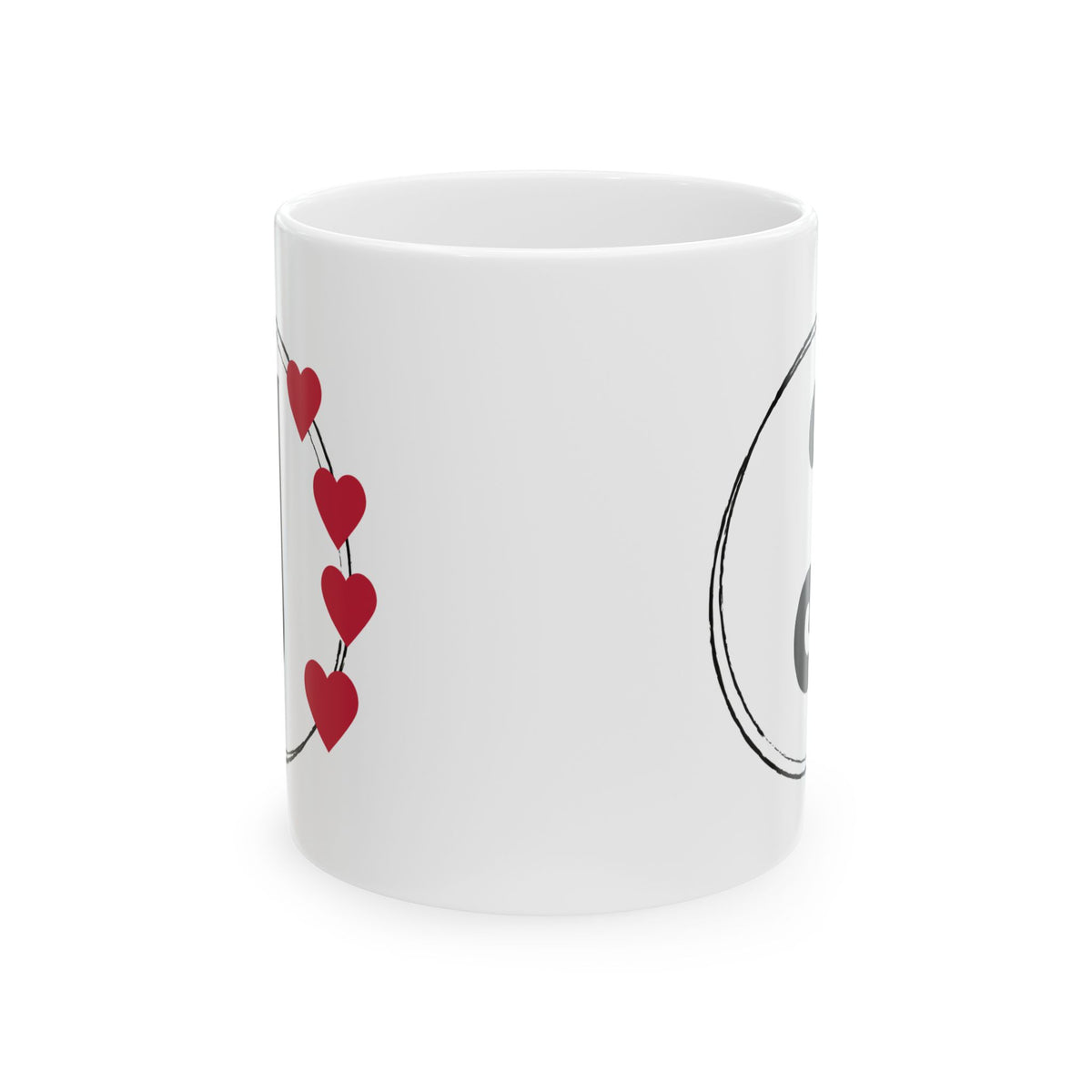 Letter "J" Monogram Heart Design Coffee Mug