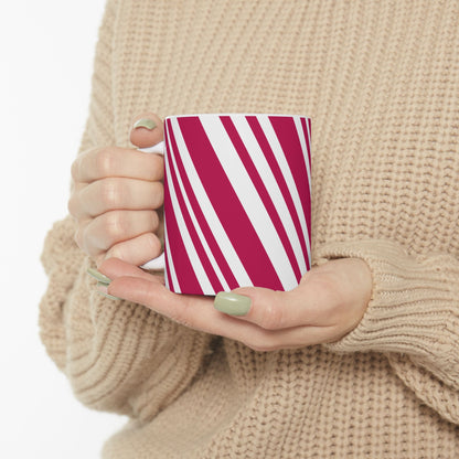 Holiday Candy Cane Ceramic Mug, (11oz, 15oz)