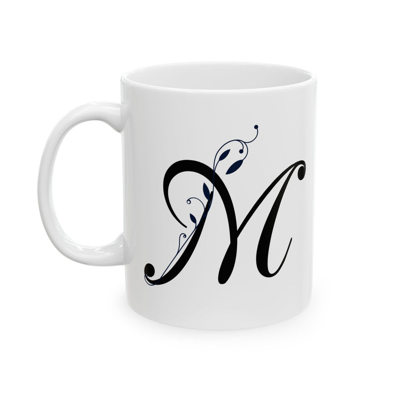 Letter "M" Decorative Monogram Design Coffee Mug