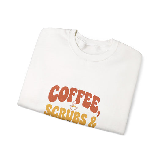 Coffee Scrubs and Rubber Gloves Sweatshirt — Funny Nurse Coffee Crewneck