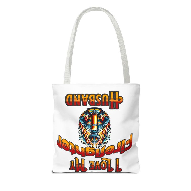 I Love My Firefighter Husband Tote Bag — Firefighter Wife Gift