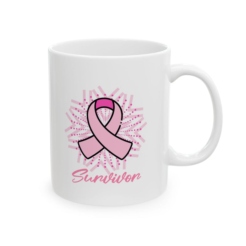 Breast Cancer Survivor Mug — Pink Ribbon Survivor Coffee Mug (11oz)