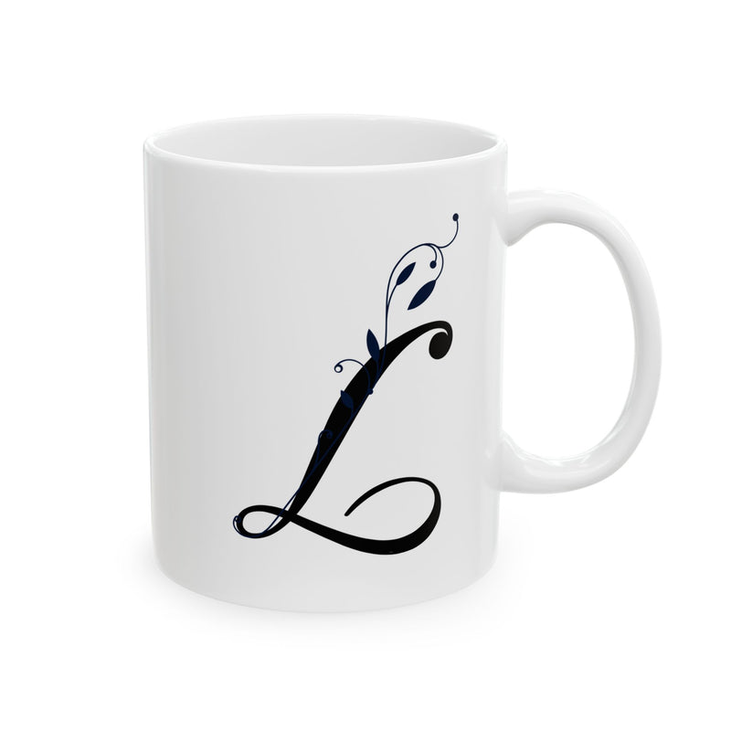 Letter "L" Decorative Monogram Design Coffee Mug