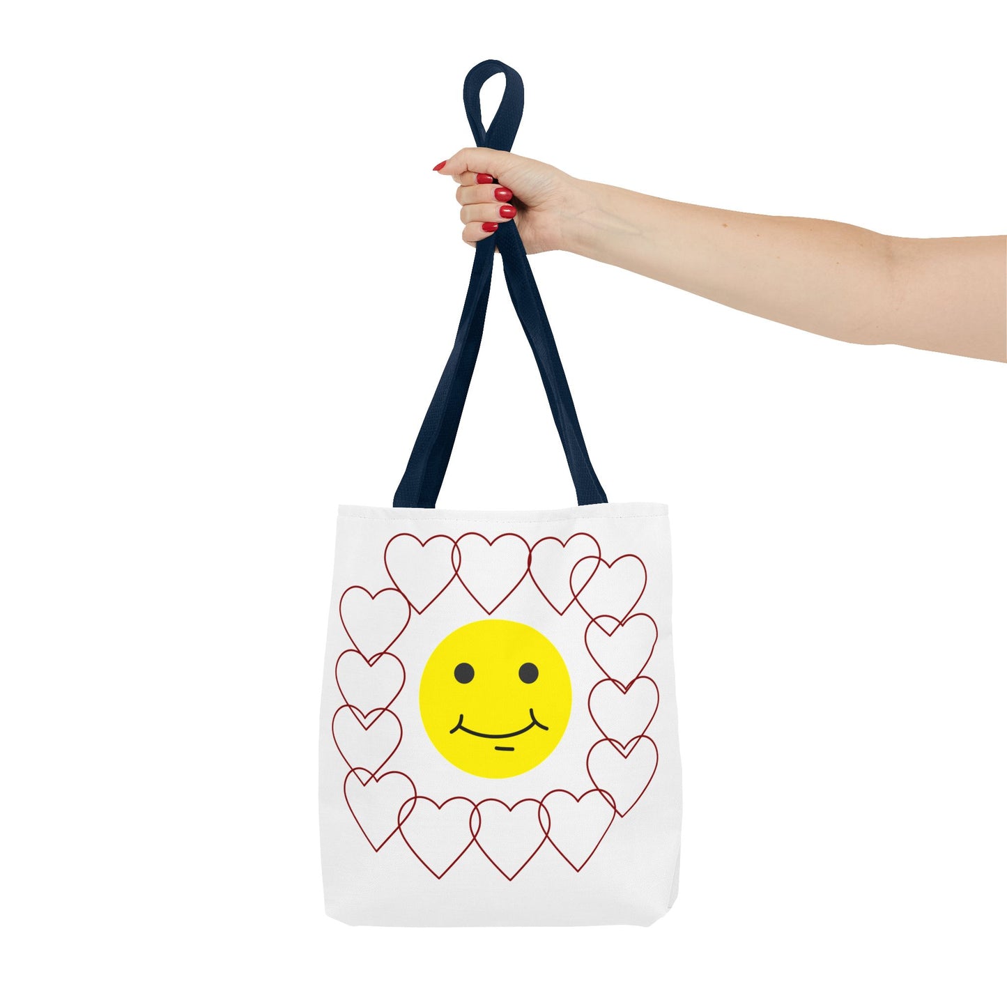 Smiley Face Heart Tote Bag