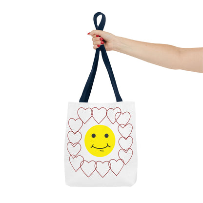Smiley Face Heart Tote Bag