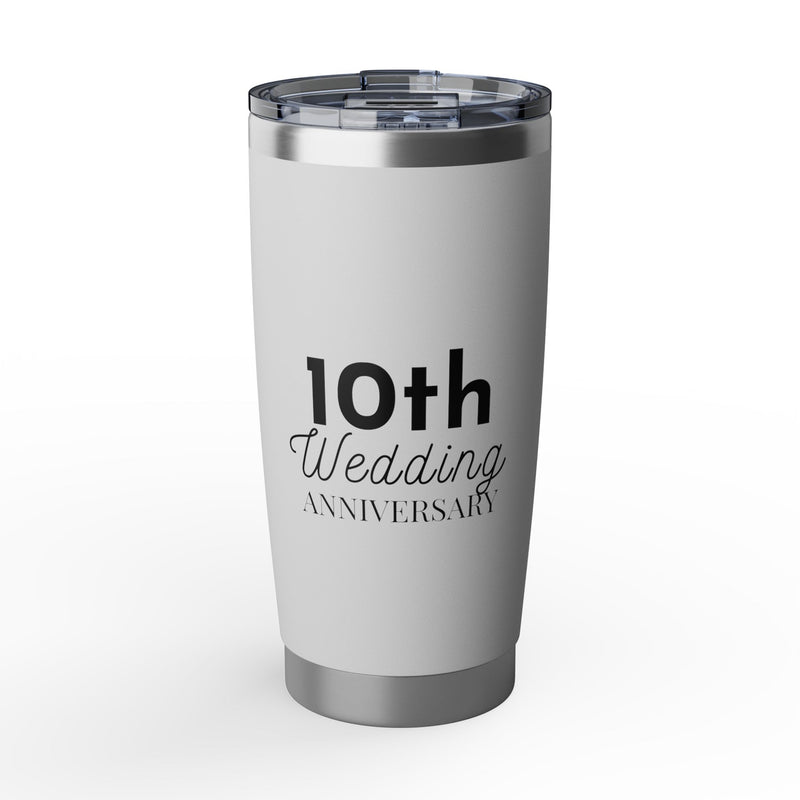 10th Wedding Anniversary Tumbler 20oz - Anniversary Gift for Couples