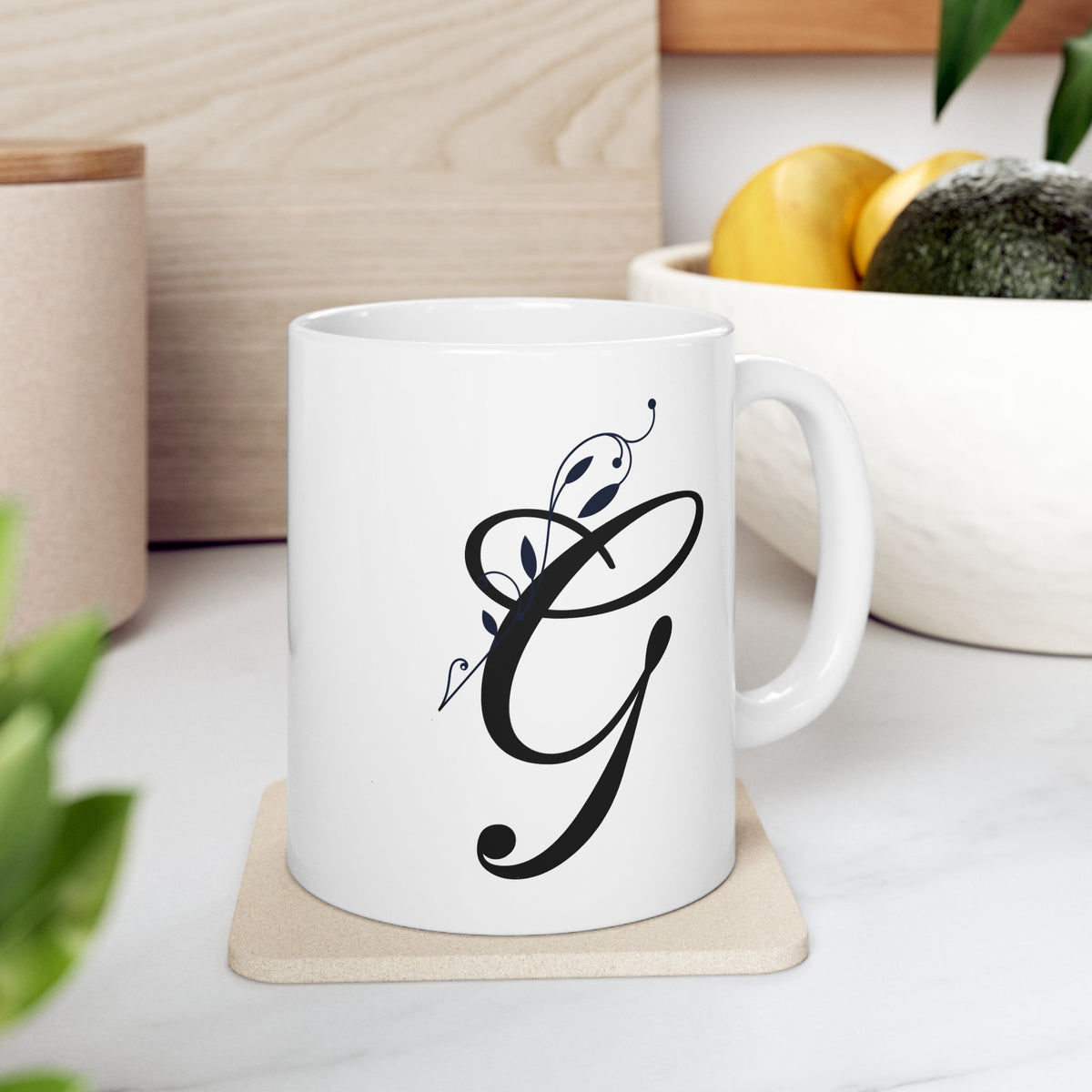 Letter "G" Decorative Monogram Design Coffee Mug