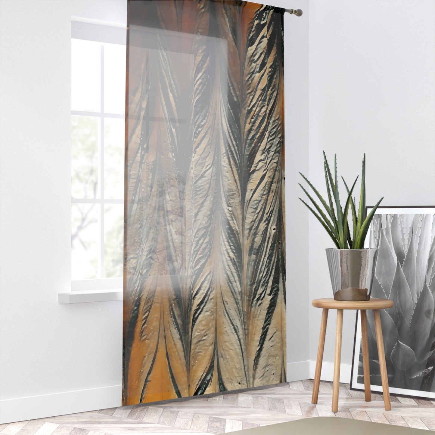 Acrylic Abstract Design Window Curtain