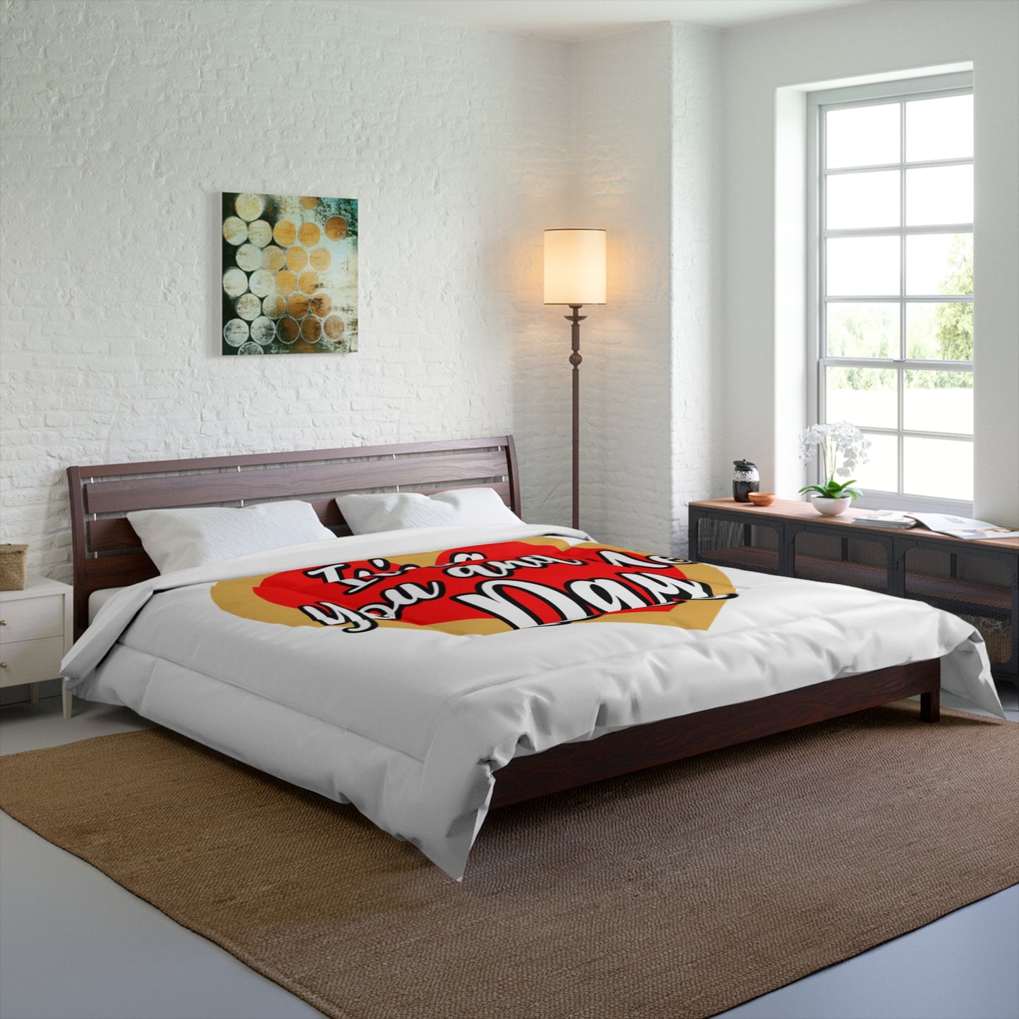 It's a You and Me Day Comforter - White