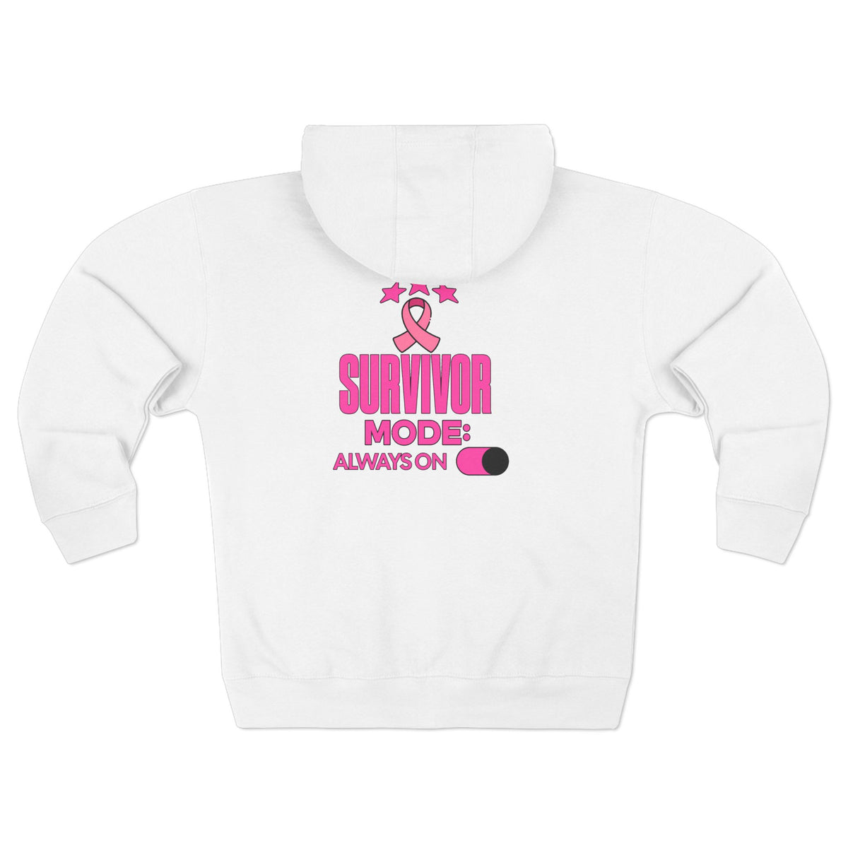 Survivor Mode: Always On - Breast Cancer Survivor Zip Hoodie